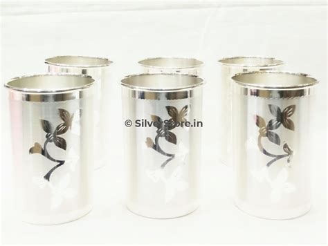 Buy Pure Silver Glass -Flower Designed - Wedding Gift – SilverStore.in