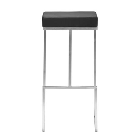 Zuo Modern Darwen Black 30-in H Bar height Upholstered Metal Backless ...