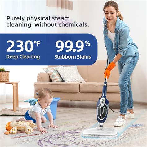 Steam Mop - 10-in-1 Floor Steamer Detachable MultiPurpose Handheld Ste ...