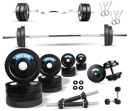 Buy Watson home gym equipments,With 50Kg Heavy Weight Plates,(5x4+3x4+2 ...