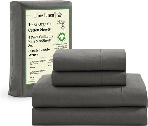 Amazon.com: LANE LINEN 100% Organic Cotton California King Sheets Set ...