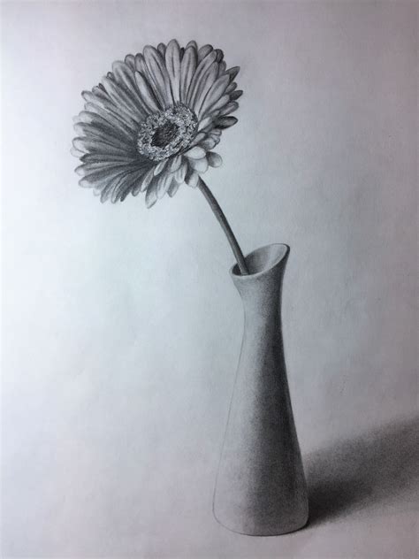 Pencil Shading Flower Vase