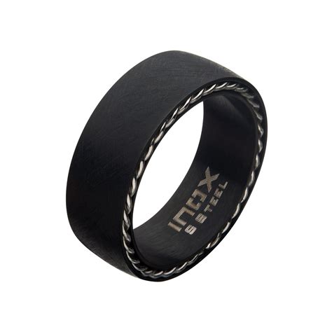 Buy Stainless Steel Sand Finish Carbon Fiber and Cable Twisted Band ...
