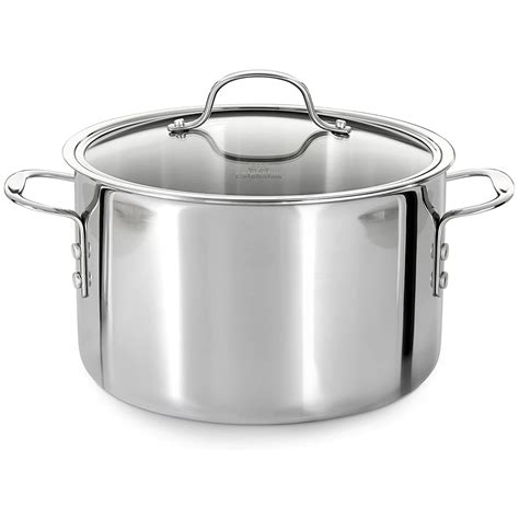 Calphalon 8 Quart Tri-Ply Stainless Steel Stock Pot with Lid and ...