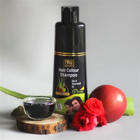 Buy TRU HAIR & SKIN Black Hair Colour Shampoo for Men & Women | Grey ...