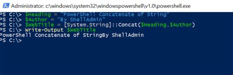 PowerShell Concatenate String 的图像结果