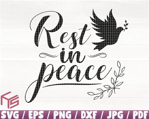Rest in Peace Svg/eps/png/dxf/jpg/pdf Rip Svgpeace Dove - Etsy