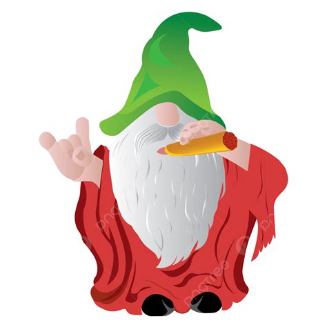 New Gnome Smoking Weed Transparent Vector Design, Gnome Vector, Smoking ...