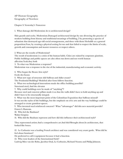 Copy of GON 5 - chapter 5 and 6 notes on Geogrpahy of nowhere - AP ...