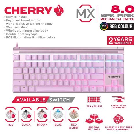 Promo Cherry MX Mechanical Gaming Keyboard TKL White Backlight - MX 8.0 ...
