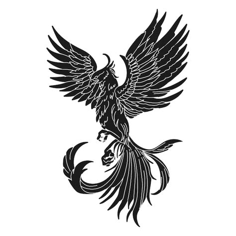 Hand drawn phoenix silhouette | Free Vector