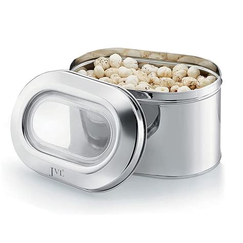 Buy JVL Stainless Steel Kitchen Food Storage Capsule Shape Tab Tin With ...