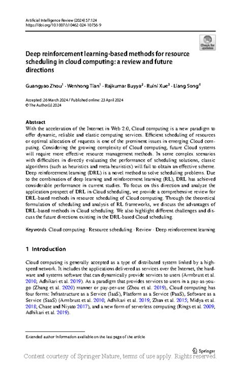 Deep reinforcement learning-based methods for reso - Vol.:(0123456789 ...