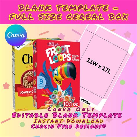 Cereal Box Template