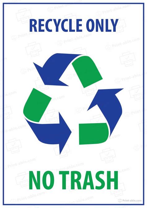 8 Free Recycle Sign Printable | PRINT-ABLE