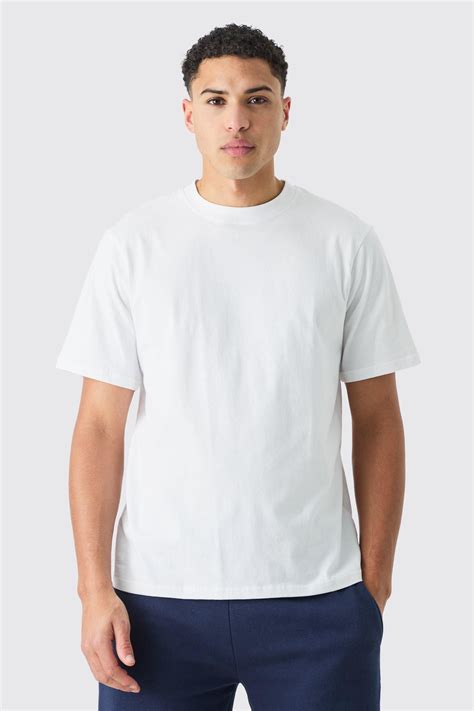 Basic Crew Neck T-shirt | Mens plain t shirts, Plain tee shirts, White ...