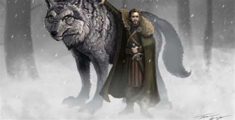 Robert Stark and his Direwolf GreyWind | Game of thrones art, Dire wolf ...