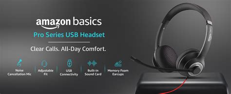 Amazon.in: Buy Amazon Basics Pro Series Wired USB On Ear Headset with ...