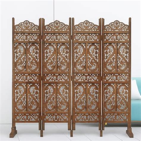 WOODISA KRAFTS Wooden Room Divider Partition for Living Room | 6 Feet ...