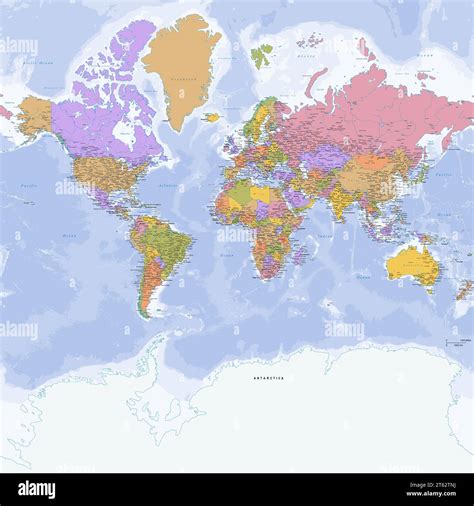Vector Mercator Projection World Map 的图像结果