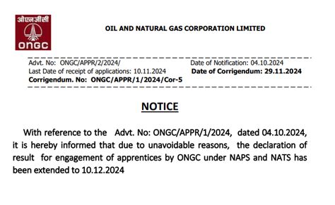 ONGC Apprentice Recruitment 2024, Results Out