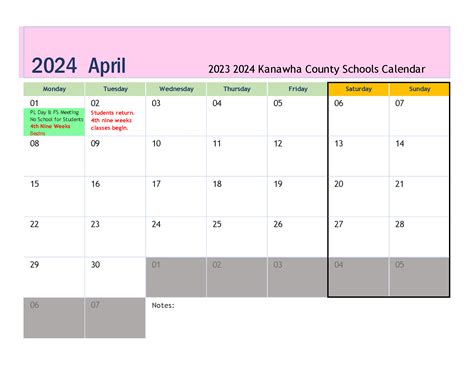 Calendar - Kanawha County Schools