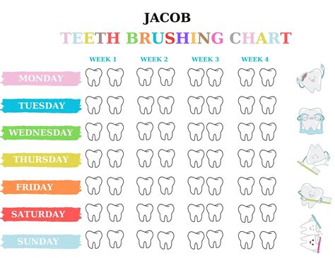Brushing Teeth Chart Printable | Plan Your Year Easily!