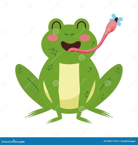 Frog eating fly isolated stock illustration. Illustration of amphibian ...