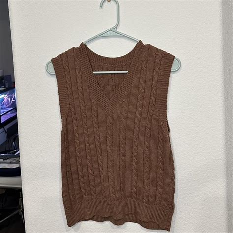 Brown Sweater Vest - Depop