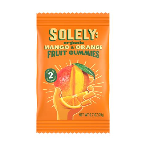 Solely Organic Fruit Gummies - Mango & Orange-0.7 oz.-60/Case MPN# 103 ...