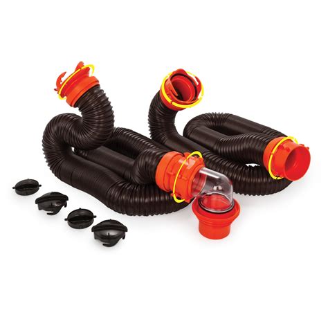 Camco RhinoFLEX 20ft RV Sewer Hose Kit - 23 Mils of Polyolefin, Black ...
