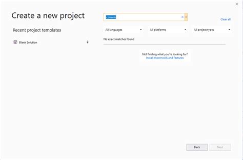 Visual Studio Create Console Application 的图像结果