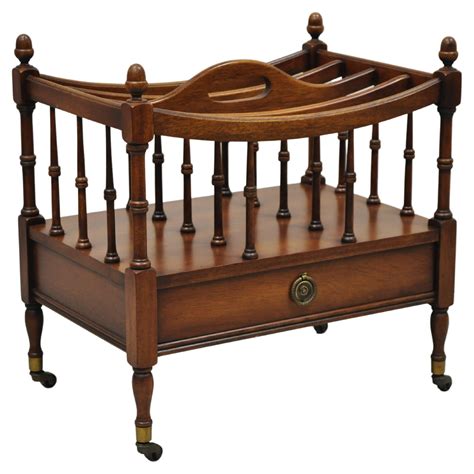 Antique English Regency Mahogany Canterbury Magazine Rack w/ Drawer by Columbia at 1stDibs ...