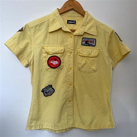 Vintage hooch yellow shirt Measurements Pit to... - Depop