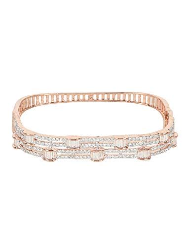 Buy Priyaasi American Diamond Square Shape Rose Gold Plated Bangle ...