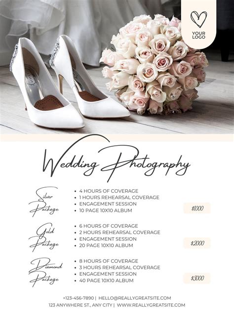 Wedding Package Flyers Wedding Planner Services Flyer Design Template,