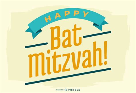 Happy Bat Mitzvah Lettering Vector Download
