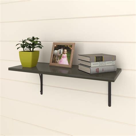 Buy Helios Arch Black Engineered Wood Floating Shelf with Bracket - Set ...
