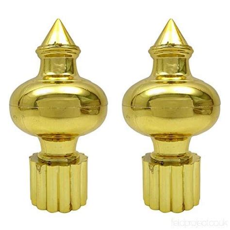 Buy Home Crraft Set of 2 Chrome Glossy Golden Plastic Curtain Brackets ...