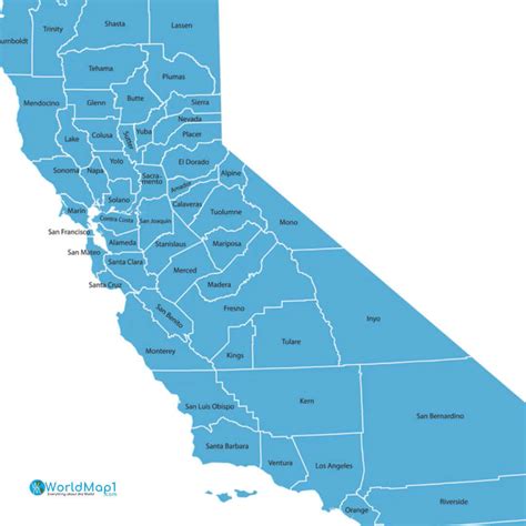 California County Map - Guide of the World