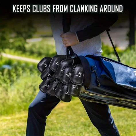 5pcs/Set Golf Club Head Covers, Leather Iron Head Covers With Hook And ...