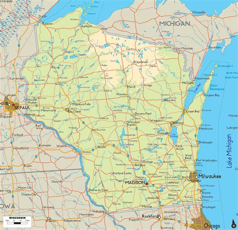 Wisconsin Cities Map - Guide of the World