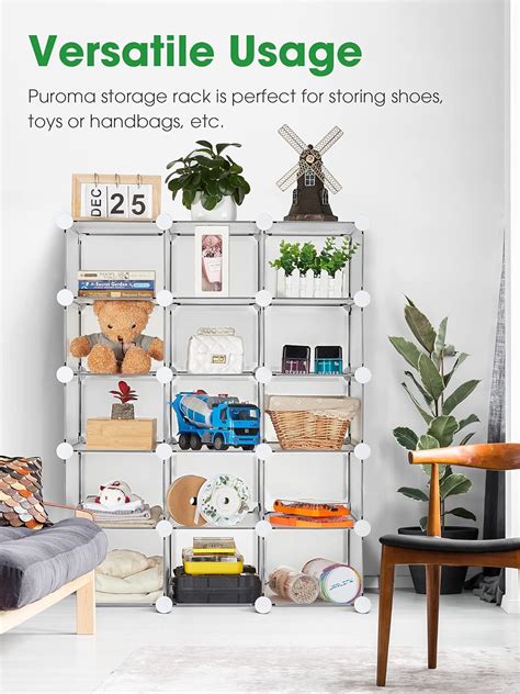 Puroma 16-Cube Stackable Shoe Organizer Plastic Shoe India | Ubuy