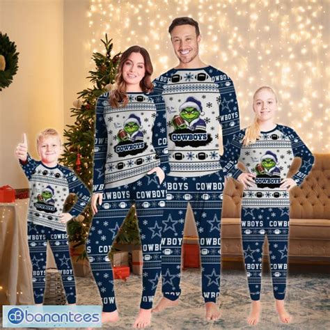 Dallas Cowboys Tis The Season Grinch Pajamas Set - Banantees