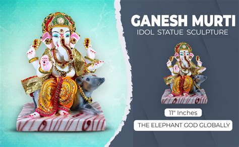 Buy ESPLANADE Resin Ganesha Ganesh Murti Idol Statue Sculpture - 11 ...