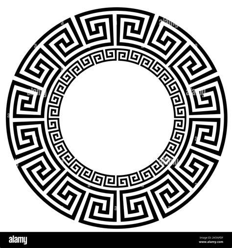Greek Key Pattern Circle Ancient Round Ornament Greek Key Meander