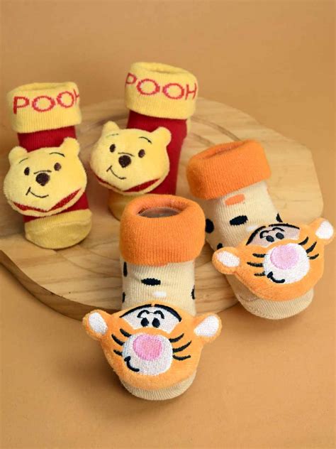 Disney 3D Socks – Pooh & Tigger Combo by Yellow Bee – Yellow Bee India