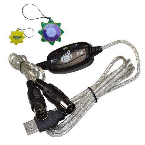 HQRP USB IN-OUT MIDI Interface Cable Converter PC to Music Keyboard ...