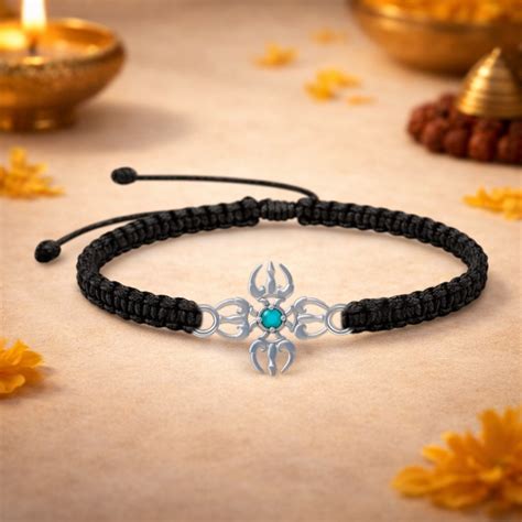 Unniyarcha 925 Pure Silver Trishul Spiritual Bracelet