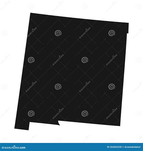 Simplified Black Silhouette of New Mexico State Border Stock Vector - Illustration of simplified ...